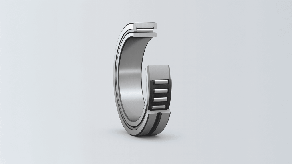Rolamento de agulha, indicado para aplicações com pouco espaço e altas cargas radiais.