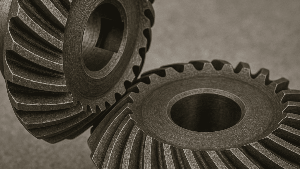 Tipos de engrenagens: cônica de dentes espirais